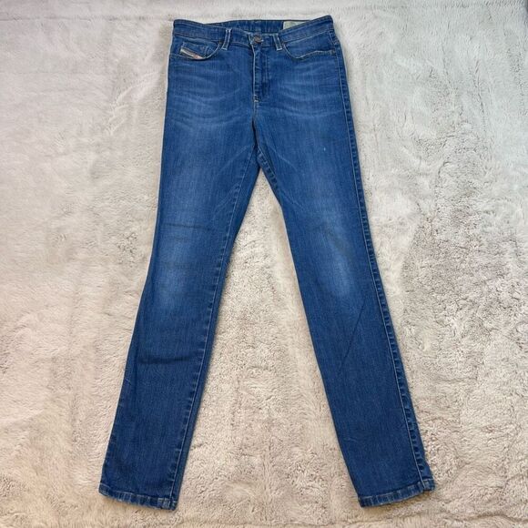 DIESEL WOMENS Size 28 SUPER SKINNY SKINZEE High Waisted Jeans Medium Blue - Picture 1 of 11